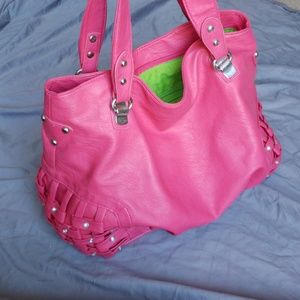 Large pink handbag